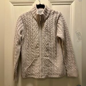 Women's Cable Knit Cardigan Sweater - Cream
